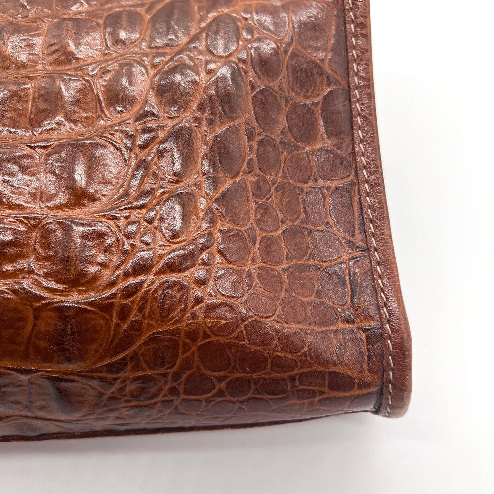 BRAHMIN Vintage Alligator Crossbody Bag Womens Brown Leather Embossed Crocodile - Picture 15 of 16